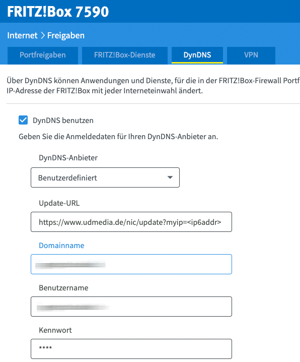 Fritz!Box 7590 DynDNS IPv6